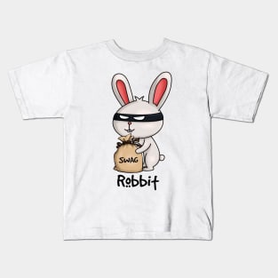 Robbit Burglar Rabbit Bunny Wordplay Kids T-Shirt